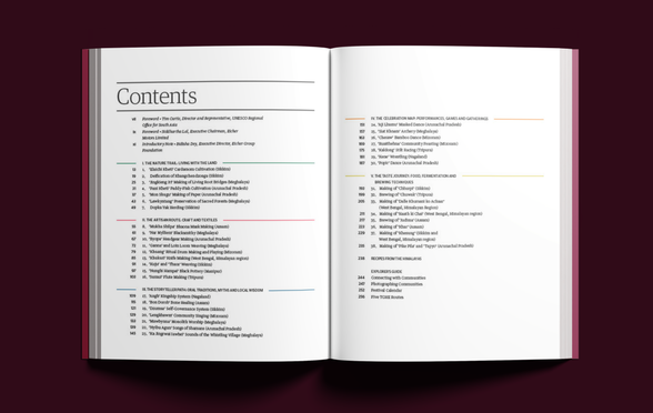 Contents spread from The Great Himalayan Exploration book
