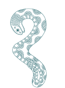 Mithila-style snake letterform study
