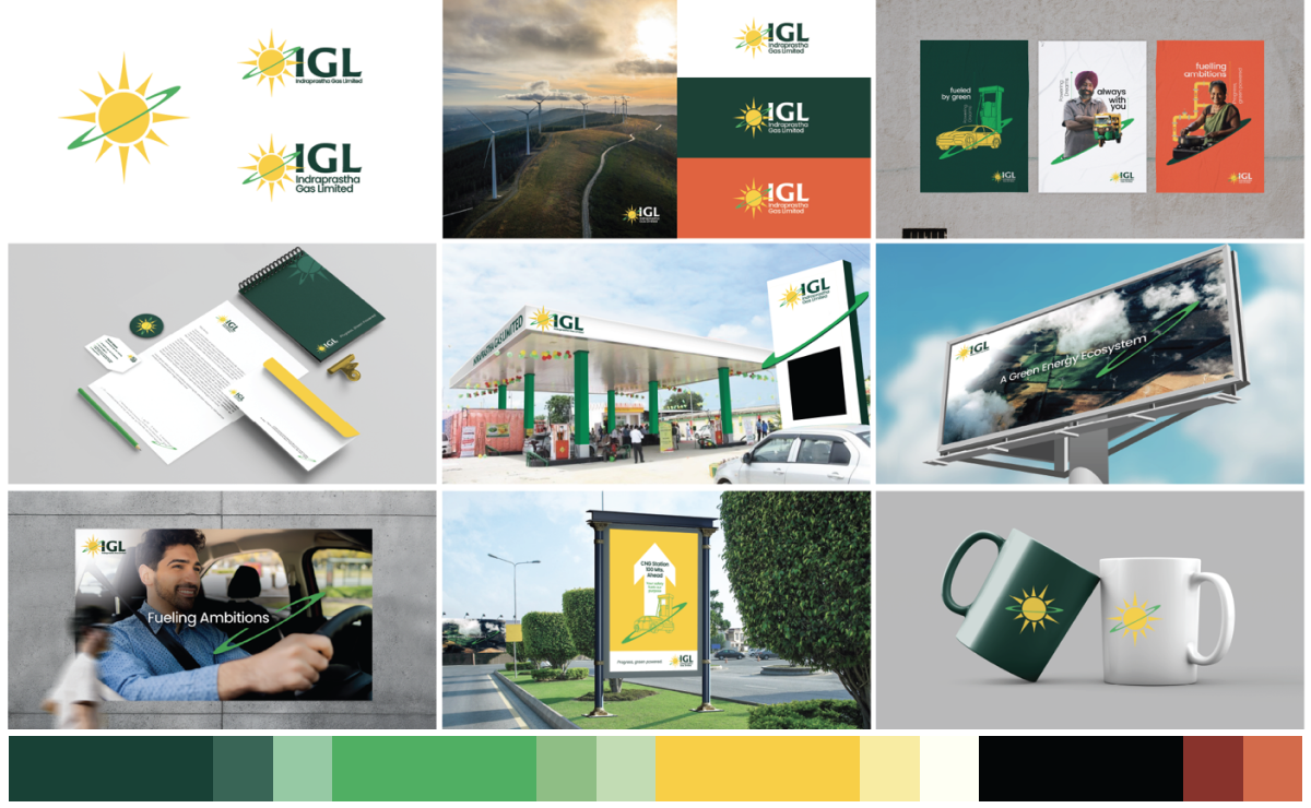 Concept 1 explorations — logo lockups, posters, stationery, station, and merchandise