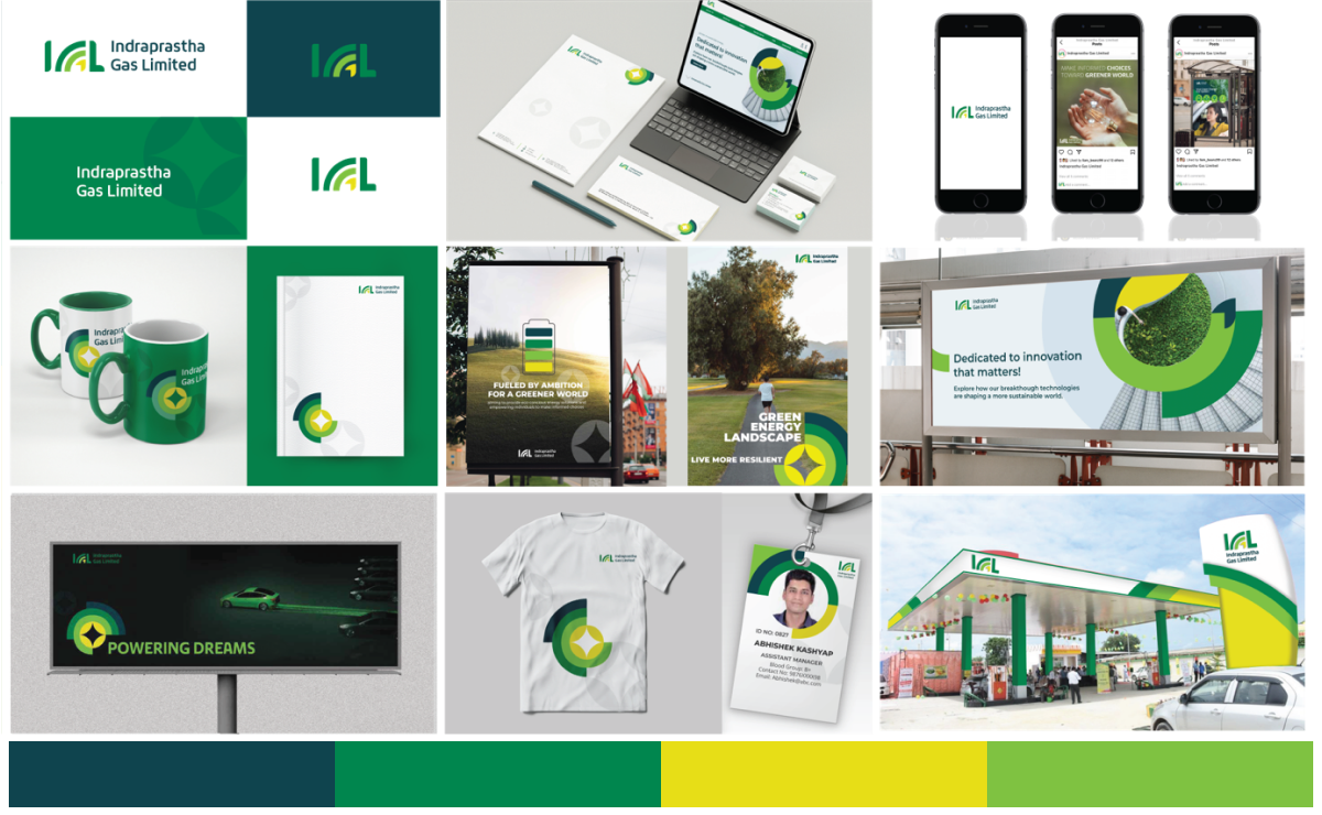 Concept 3 explorations — monogram applications across print and environments